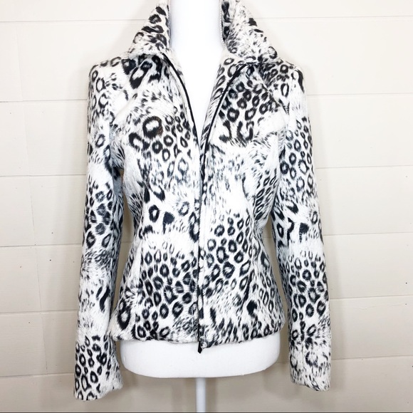 white leopard coat